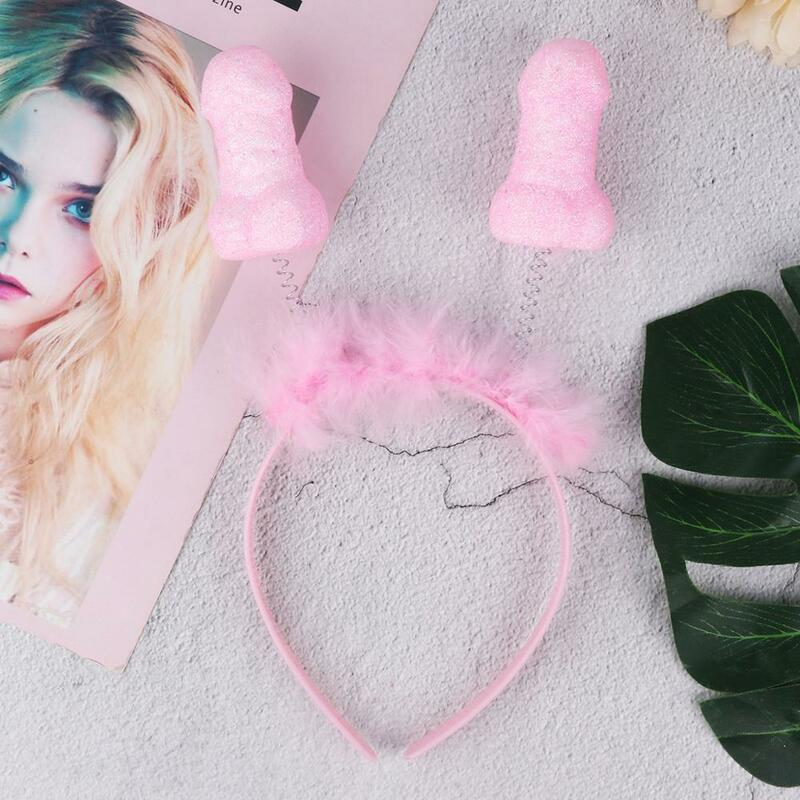 Funny Novelty Bride Penis Shaped Crown Tiara Headband Hair Hairband Bezel for Girls Night Out Bachelorette Hen Party Accessorie