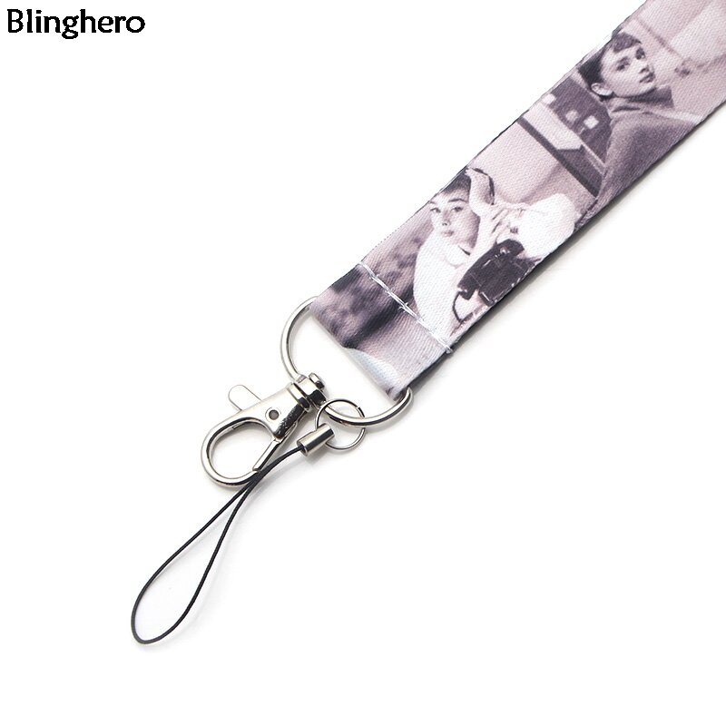 Blinghero Audrey Hepburn cordón romano vacaciones llaves teléfono ID insignia soporte cuello correas colgar cuerdas cordones BH0198