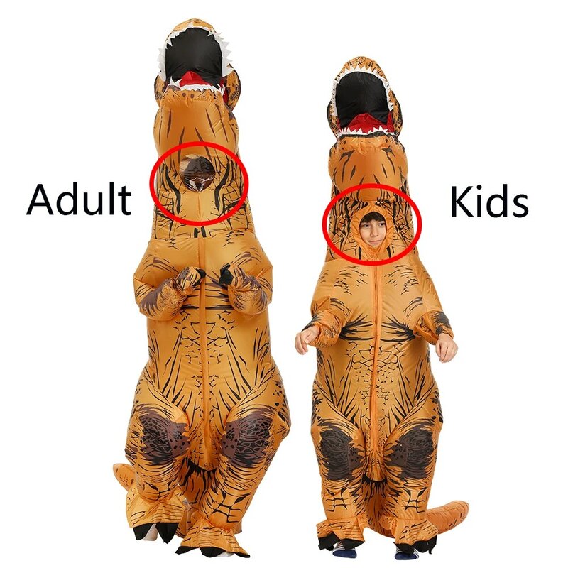 Disfraces de dinosaurios inflables T-Rex Cosplay Anime Blow Up Party Disfraz de Halloween para mujer Hombre Niño Adulto Niños Mascota