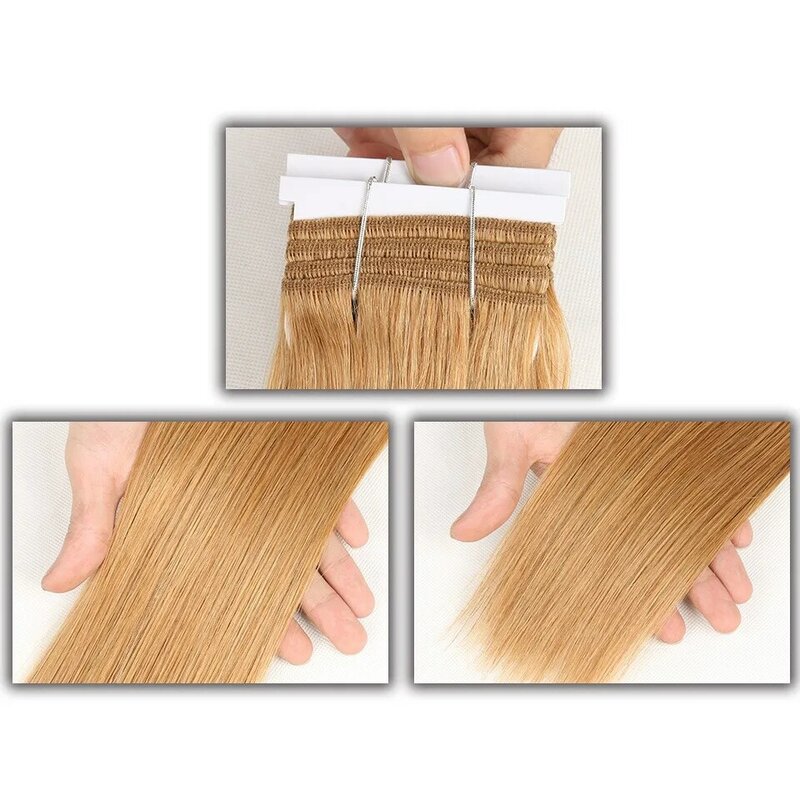 Rebecca Double Drawn Haar 113G Remy Braziliaanse Silky Straight Weave Human Hair Bundels Ombre Rood Bruin Blond Zwart Kleuren 1 Pc