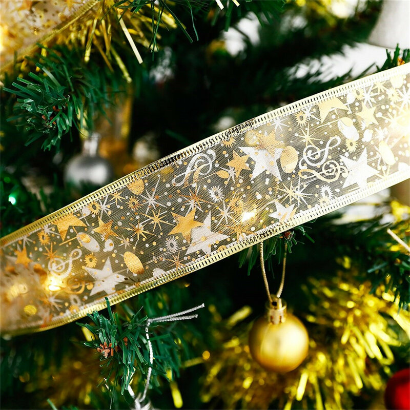 10M 20M dwuwarstwowe lampki struny świąteczne wstążkowe kokardki z LED ozdoby choinkowe nowy rok Navidad Home Decor