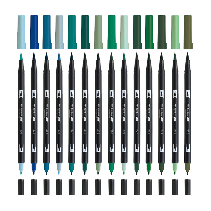 Japan Tombow ABT Dual  Water Brush Pen & Fine Tip Pen Professional Calligraphy Art Marker Pen For Bullet Journaling Card Making