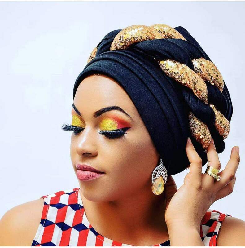 Lantejoulas tranças turbante boné para mulher pronto para usar headtie africano moda feminina festa cabeça envolve turbante mujer muçulmano hijab