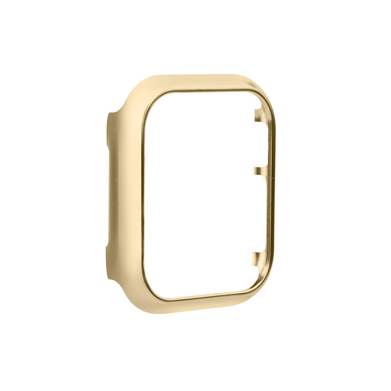 Akcesoria do Apple Watch Case 45mm 44mm metalowy zderzak osłona ochronna rama do iWatch SE seria 7/6/5/4 obudowy aluminium złoto