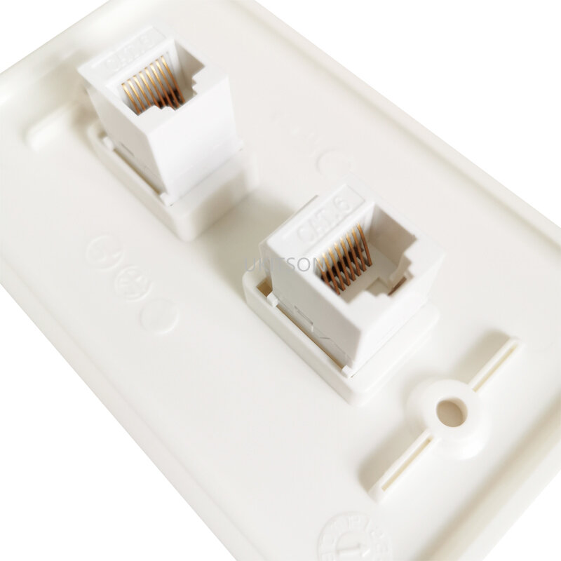 2 Ports CAT6 RJ45 US Wall Plate Female Lan Plug  For Internet Patch Cord North America Network Socket