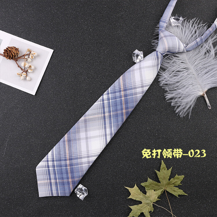 Corbata a cuadros JK para mujer, corbata de cuello de estilo japonés para uniforme Jk, trajes de corbata lindos, corbata dulce y Simple para persona perezosa, corbata de Estudiante