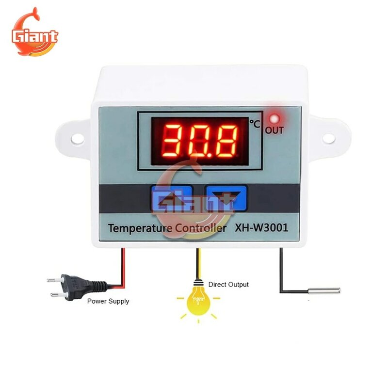 Controlador de temperatura Digital para acuario, termostato de microordenador, regulador de temperatura del agua, XH W3001, 110V, 220V, 12V, 24V