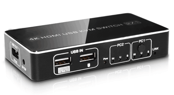Бесплатная доставка 2 порта 4K HDMI 2,0 квм USB коммутатор переключатели Поддержка порта горячая клавиша и EDID