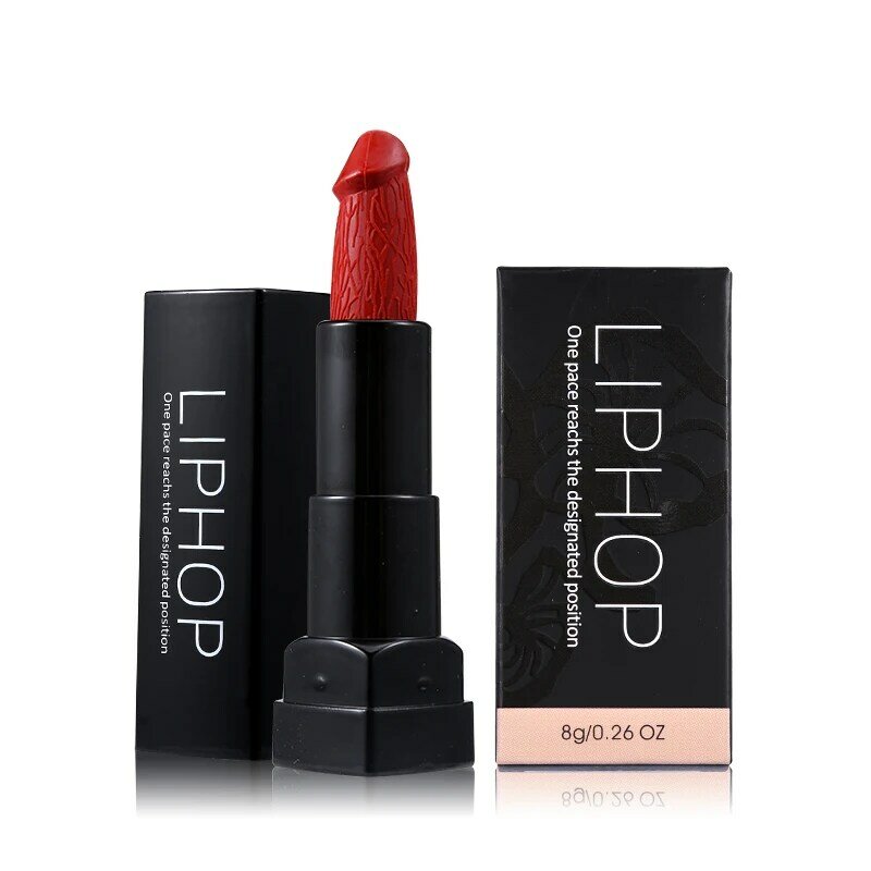 Liphop Brand 6 Colors Penis Shape Lipstick Mushroom Lipstick Long Lasting Moisture Cosmetic Rouge Pop Matte Lipstick Lips Makeup