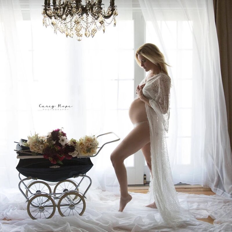 2021 nowa sukienka ciążowa na sesja zdjęciowa rzęs koronki kobieta w ciąży zdjęcie Grossesse Vestidos biała koronkowa perspektywa
