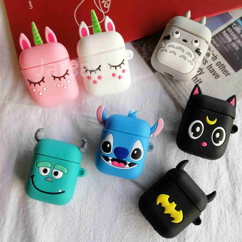 Cute Soft Wireless Earphone Case For AirPods 2 Silicone Charging Headphones Case for Air pods Protective Cover accessories