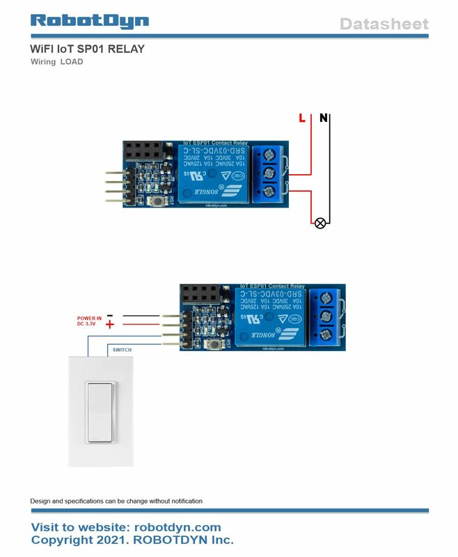 Wi-Fi IoT ESP01 ESP8266 контактный релейный модуль для переключения питания переменного и постоянного тока 10 А. Для умного дома и DIY проектов