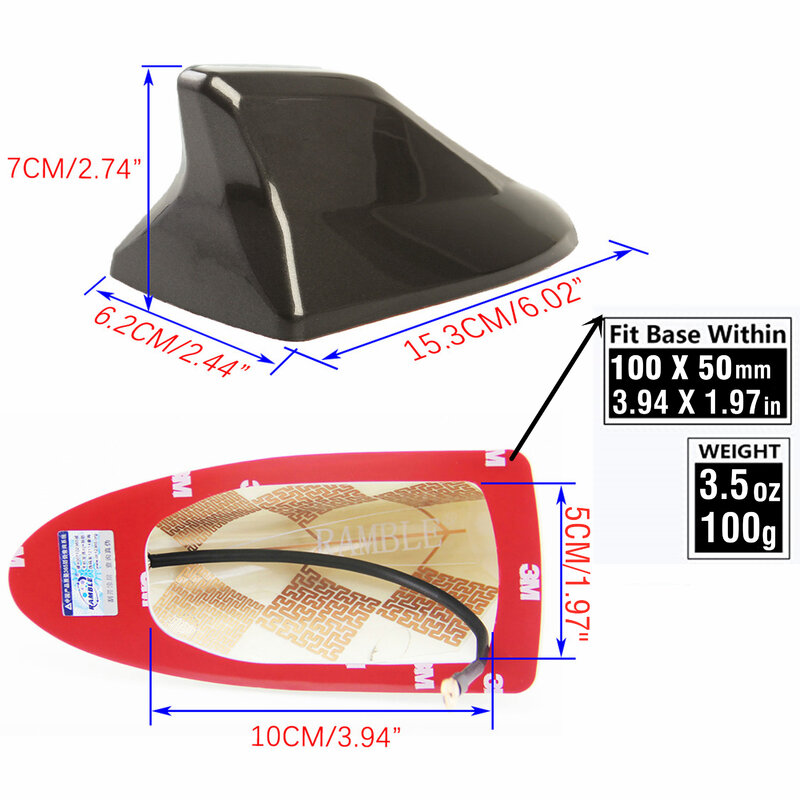 RAMBLE Shark Car Fin Antenna Roof Aerial Accessories Radio Anten Cover Radio Signal Fin Antenna Cover Shark Fin For Toyota ISIS