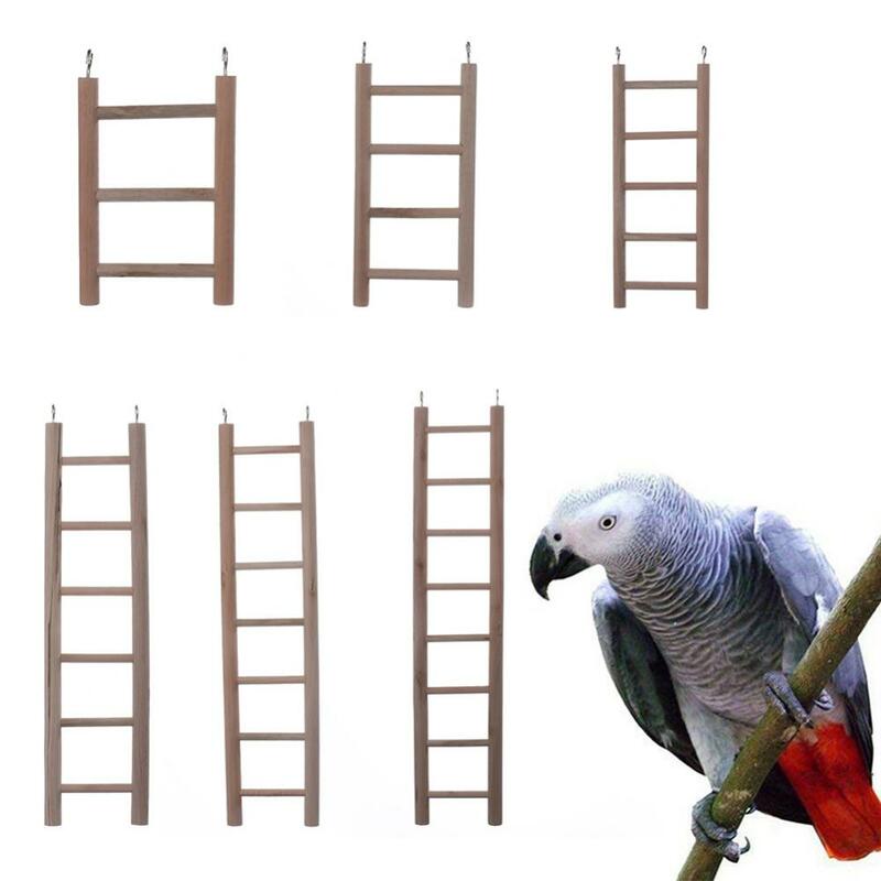 3/4/5/6/7/8ชั้นนกของเล่นไม้ปีนเขาบันได Swing Scratcher Perch Climb Cableway บันได Cage Decor สัตว์เลี้ยงของเล่นอุปกรณ์เสริม