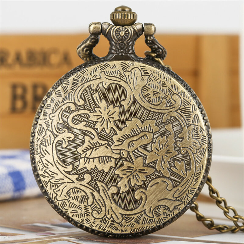 Reloj de bolsillo de cuarzo con números romanos, pulsera Retro de bronce, novedad de 2019