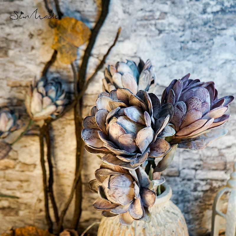 Flores Artificiales hechas a mano de gama alta, decoración de sala de estar, decoraciones de otoño, bricolaje