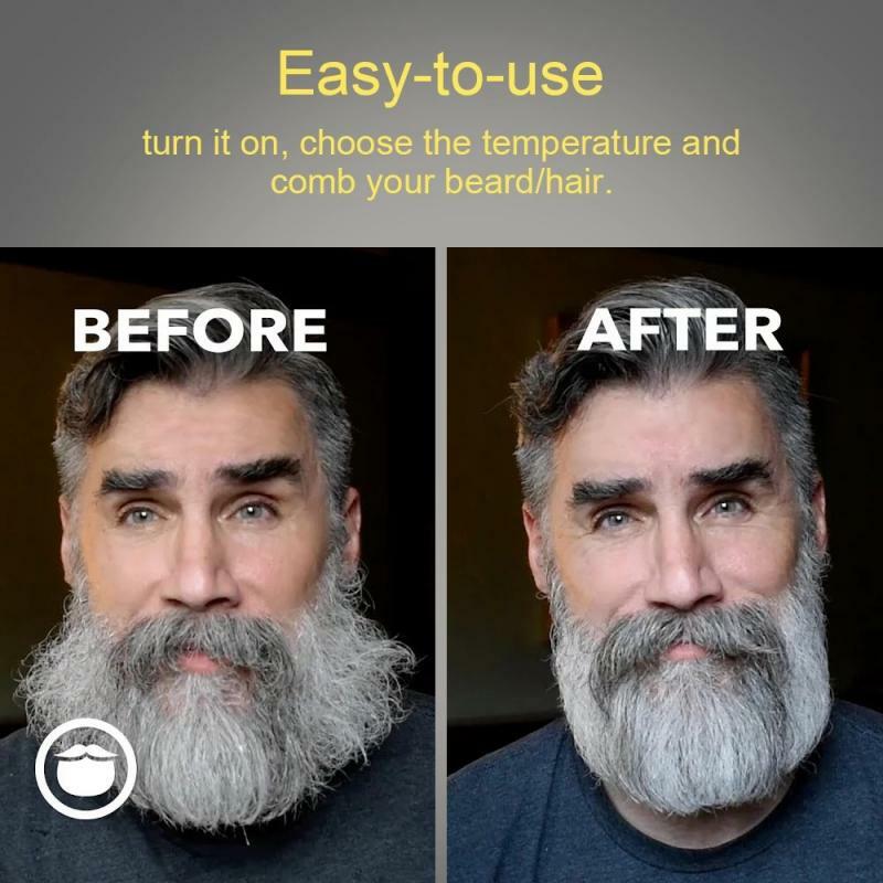 Alisador de barba profissional pente de cabelo escova multifuncional modelador de cabelo rápido aquecimento ferramentas estilo rápido styler para homem
