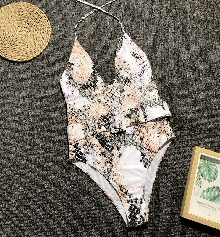 Catei Karrui 2020 damski strój kąpielowy jednoczęściowy strój kąpielowy wąż klamra pasa jednoczęściowy bikini seksowne bikini pływanie impreza przy basenie