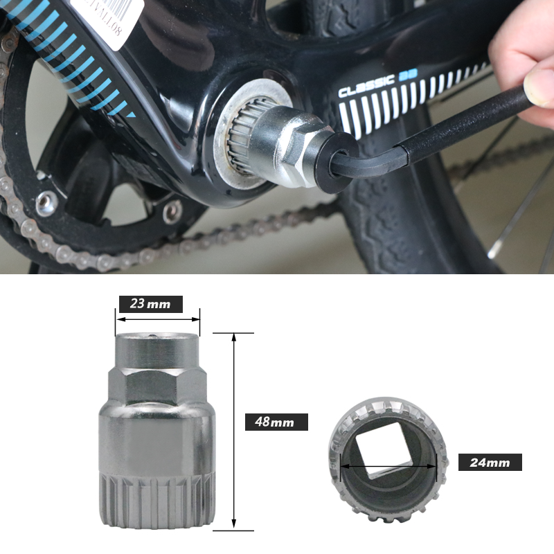 Fiets Trapas Verwijdering Socket Fietsen Crank Pedaal Puller Remover Reparatie Extractor Bike Universal Verwijderen Gereedschap Onderdelen