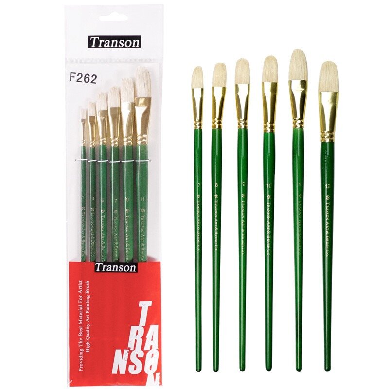 1pc Bristle Gouache Paint Brushes Professional Long Handle Oil Painting Brush for Acrylic Watercolor Canvas Art Supplies