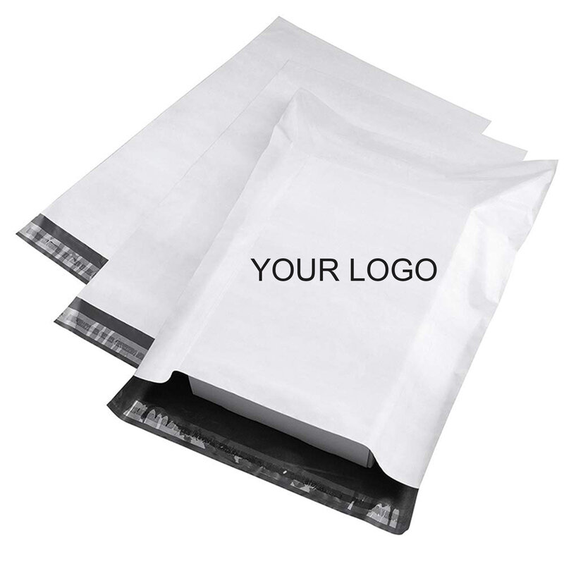 Sobres acolchados de polietileno con logotipo personalizado, bolsas de almacenamiento de mensajería, embalaje, sobres de burbujas de envío, 50 unidades