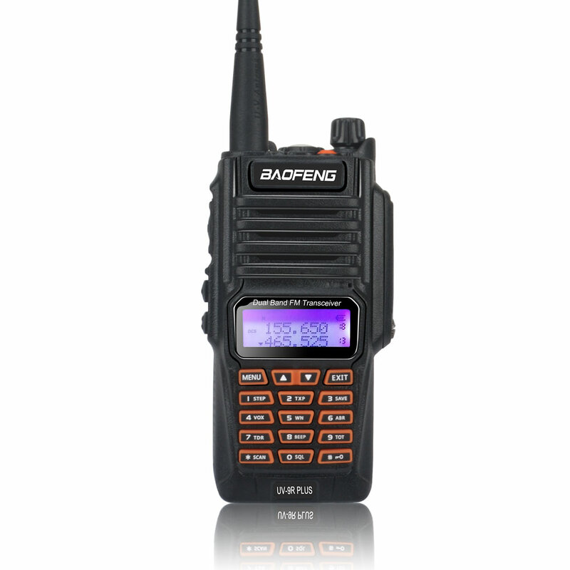 Baofeng-walkie-talkie con manos libres, Radio Ham resistente al agua IP67, banda Dual, VHF, UHF, FM, 8W, 128CH, UV-9R Plus