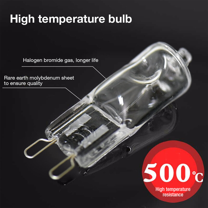Lâmpada resistente de alta temperatura do bulbo do halogênio, luz do forno G9, quente, 40W, 110V, 220V