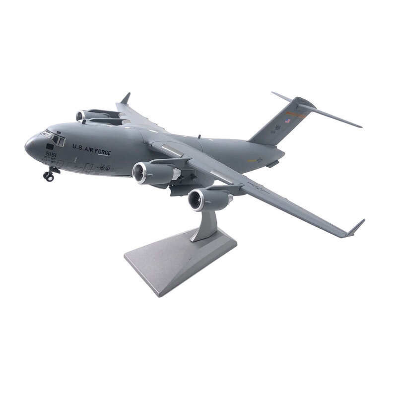 Oggetti da collezione In Metallo 3D Modello In Metallo C-17 Airfreighter Trasporto Aerei con L'esposizione Del Basamento 1/200 Bilancia Modelli Militari