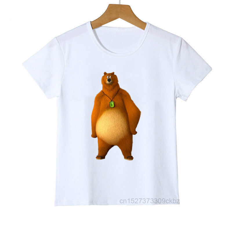Kids 'Sunlight Grizzy Bear Imprimir T-shirt, T-shirt Animal, Meninos Tops, Lemmings De Natal