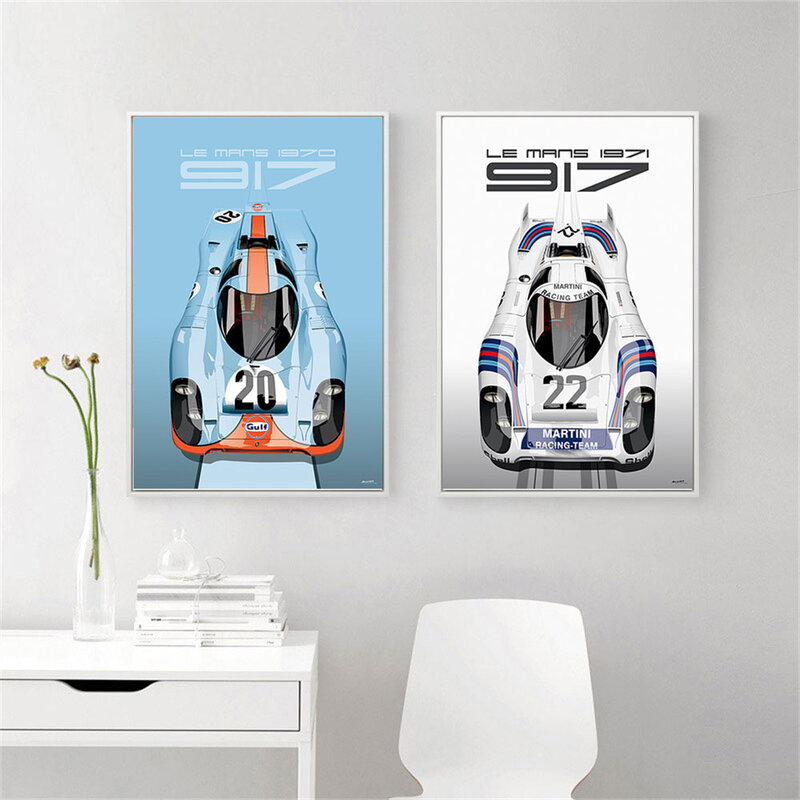 24 ore di Le Mans 1971 917K Martini Racing Team Car Poster stampa su tela pittura Home Decor Wall Art Picture For Living Room