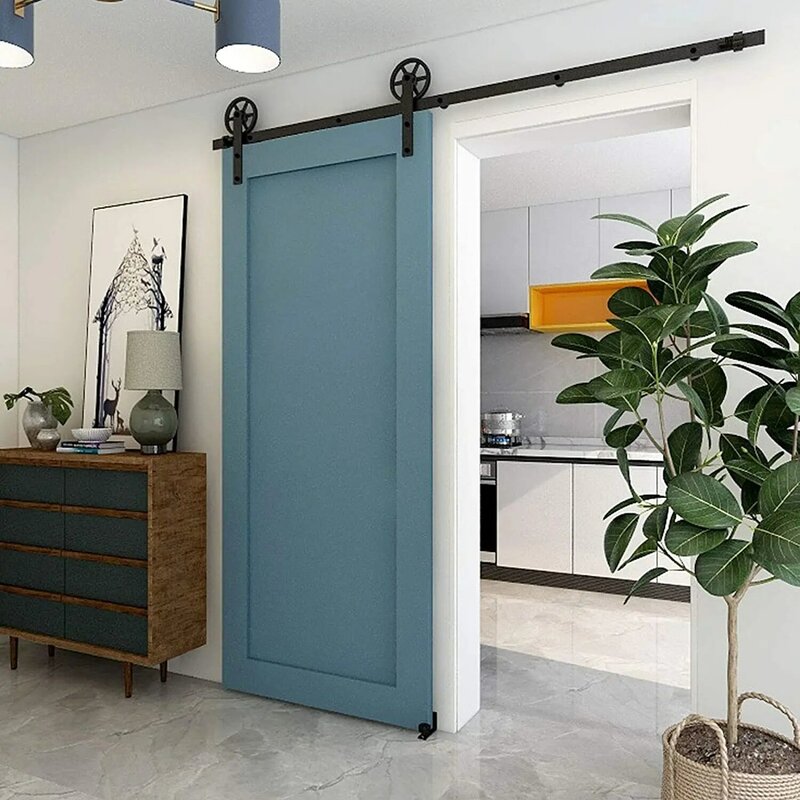 Оборудование для раздвижной двери сарая Kit направляющая для напольной двери сарая, прочная направляющая для раздвижных дверей повышенной прочности, подходит для максимально широких дверей 42 дюйма