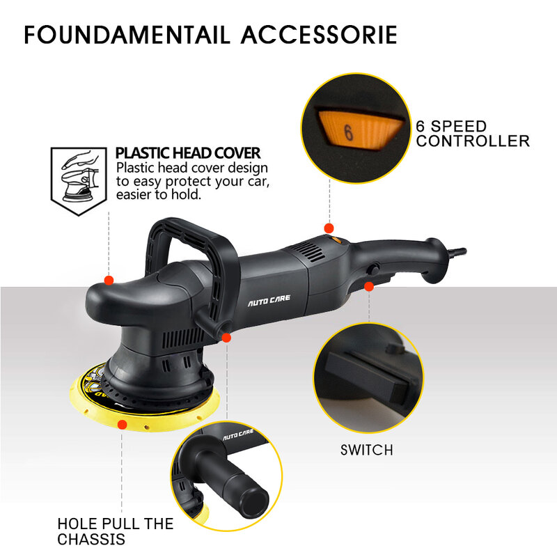 Lucidatrice per Auto 700W DA 6 pollici 21mm Orbit Dual Action lucidatrice automatica levigatrice a velocità variabile lucidatrice ceretta