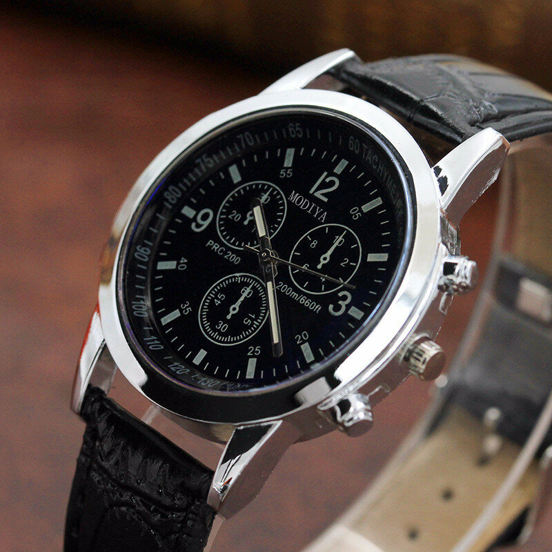 2022 relógios de pulso dos homens da marca superior de luxo relógio casual relógio de pulso dos homens da forma do falso couro analógico quarts relógios azul ray