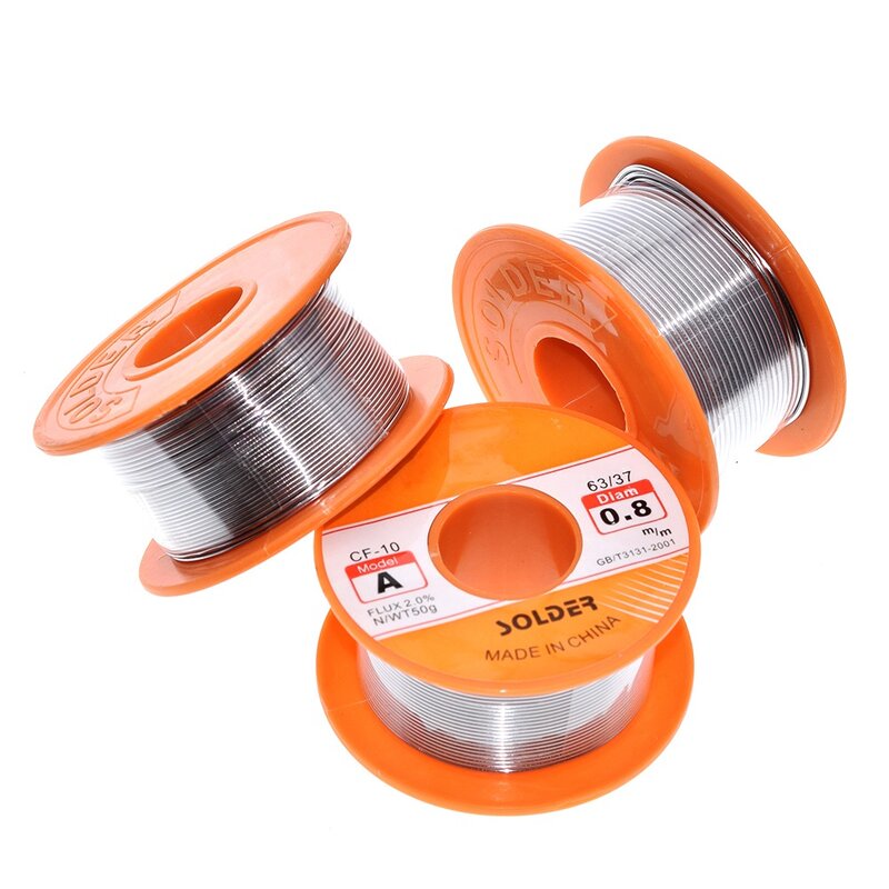TZT 0.6/0.8/1/1.2/1.5MM 63/37 FLUX 2.0% 45FT Tin Lead Tin Wire Melt Rosin Core Solder Soldering Wire Roll For diy
