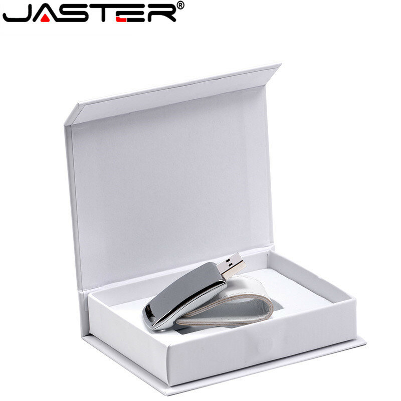 JASTER Benutzerdefinierte Für Geschenke 2,0 Flash Pen Drives 64GB 32GB 4GB 8GB 16GB Stick Leder usb + Weiß Box (Über 1 stücke Freies Logo)