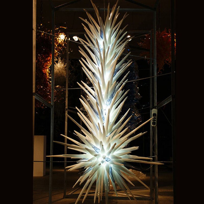 Heißer Verkauf LED Hand Geblasen Glas Boden Lampe Glas Kunst Skulptur Stehend Lampe für Garten Home Hotel Dekoration