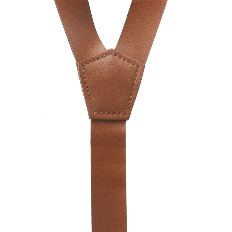 118*2.2cm Mens Womens PU Leather Suspenders Y-Back Retro Braces Clip-On Special Occassion Wear