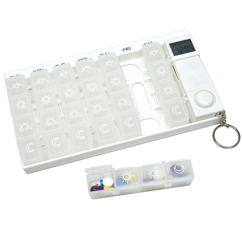 GREENWON 7 Tage Pro Woche Transparent 28 Fach Deckel Tablet Pill Box Halter Medizin Lagerung Organizer Fall Container