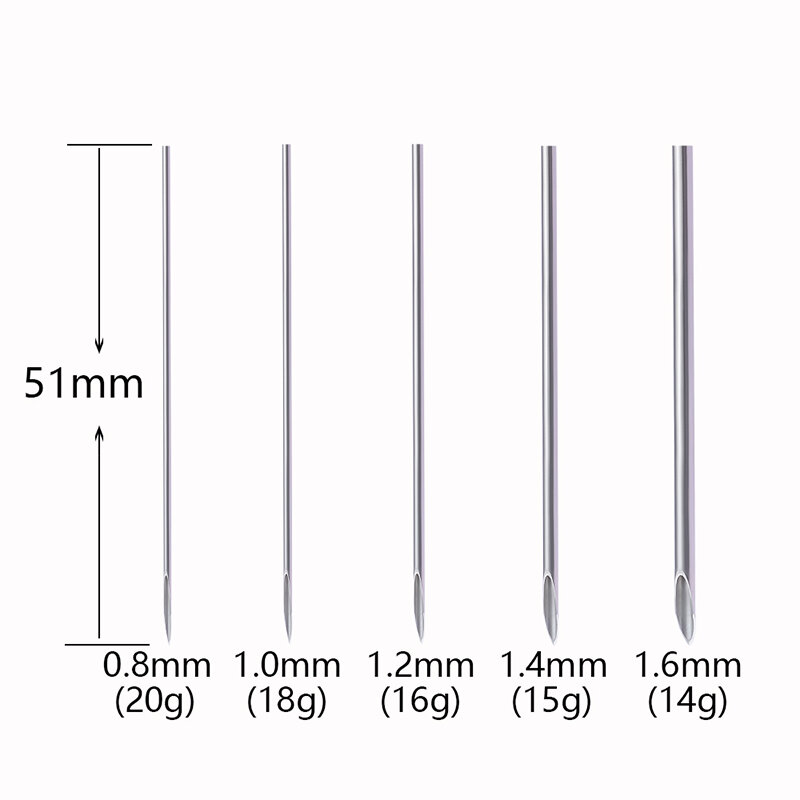 5-25pcs Disposable Sterile Body Piercing Needles Medical Tattoo Needle for Navel Nipple Lip Navel Ring Kit Surgical Steel Tool