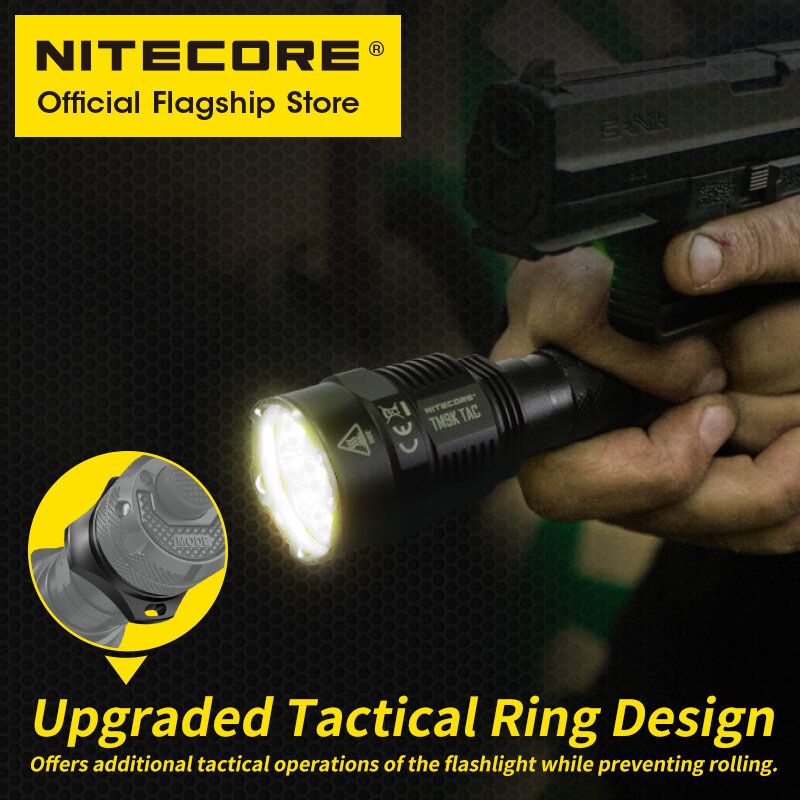 Nitecore-TM9K TAC 9800 Lumens Lanterna Tática, USB Recarregável, Poderoso Holofote LED, Super Brilhante, Bateria 5000mAh, 2022