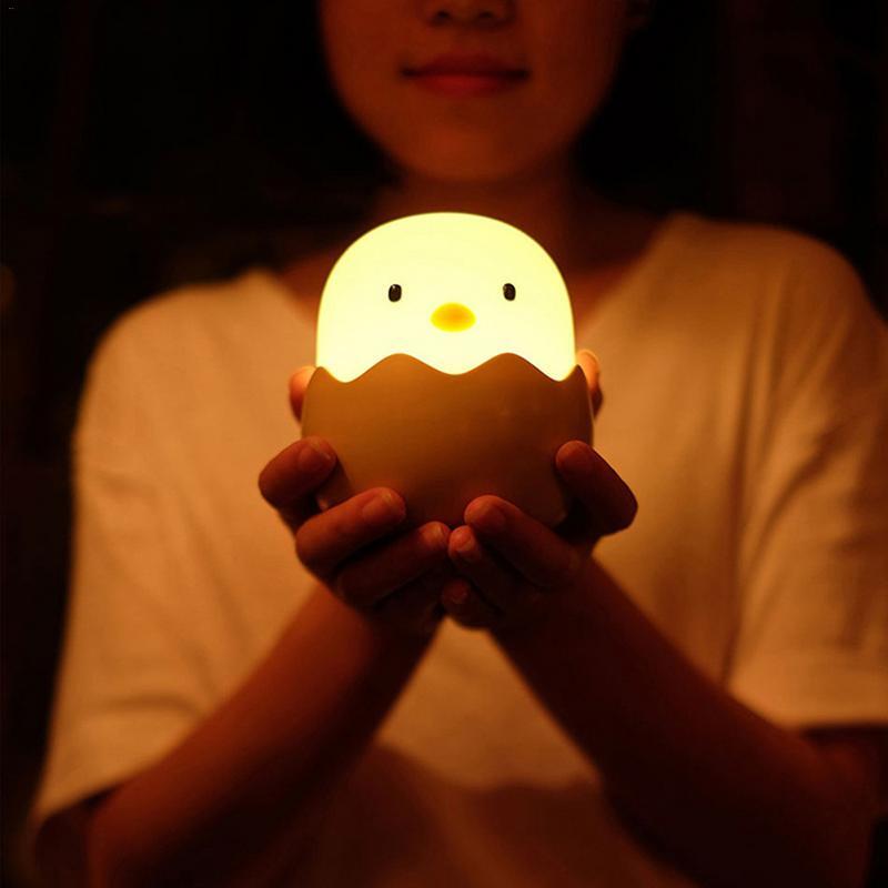Silikon Huhn Ei Touch Sensor LED Nacht Licht Kind Baby Kinder USB Ladung Romantische Atmosphäre Nacht Lampe