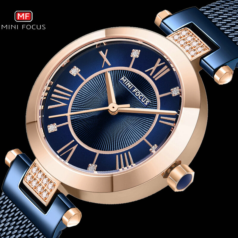 Różowe złote zegarki kobiety moda zegarek 2020 luksusowy projektant Rhinestone kwarcowy zegar proste Jewlery sukienka wodoodporna reloj mujer
