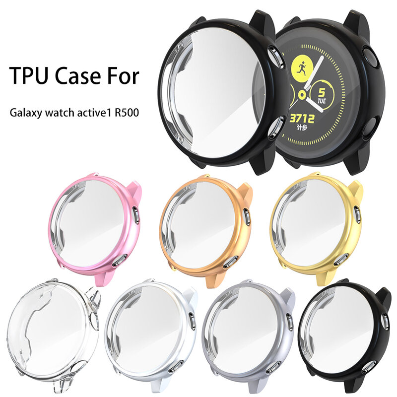 Screen Protector Case for Samsung Galaxy Watch Active 1 Ultra Slim Soft TPU Watch Cover for SM-R500 Protective Bumper Shell