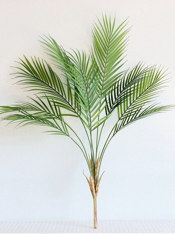 Plastic Kunstmatige Palm Blad Planten Green Desert Zomer Decoratie Tropische Fake Plant Tuin Thuis Jungle Party Decor Bruiloft