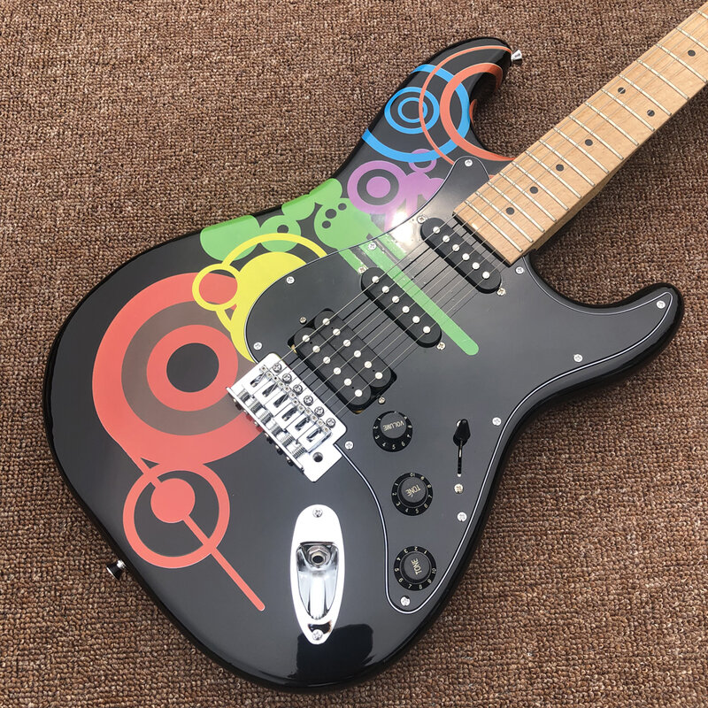 High Quality Electric Guitar,Maple Fingerboard,Rainbo,Manual Mapping,Free Shipping