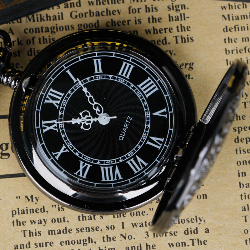 Steampunk Copper Vintage Hollow Gear Hollow Quartz Pocket Watch Necklace Pendant Clock Chain Men Women