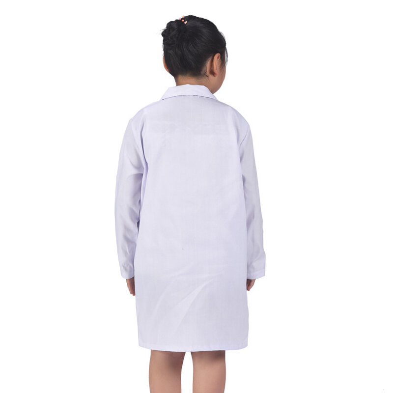 1 Pcs เด็กพยาบาลพยาบาล White Lab Coat Uniform Top เครื่องแต่งกายทางการแพทย์