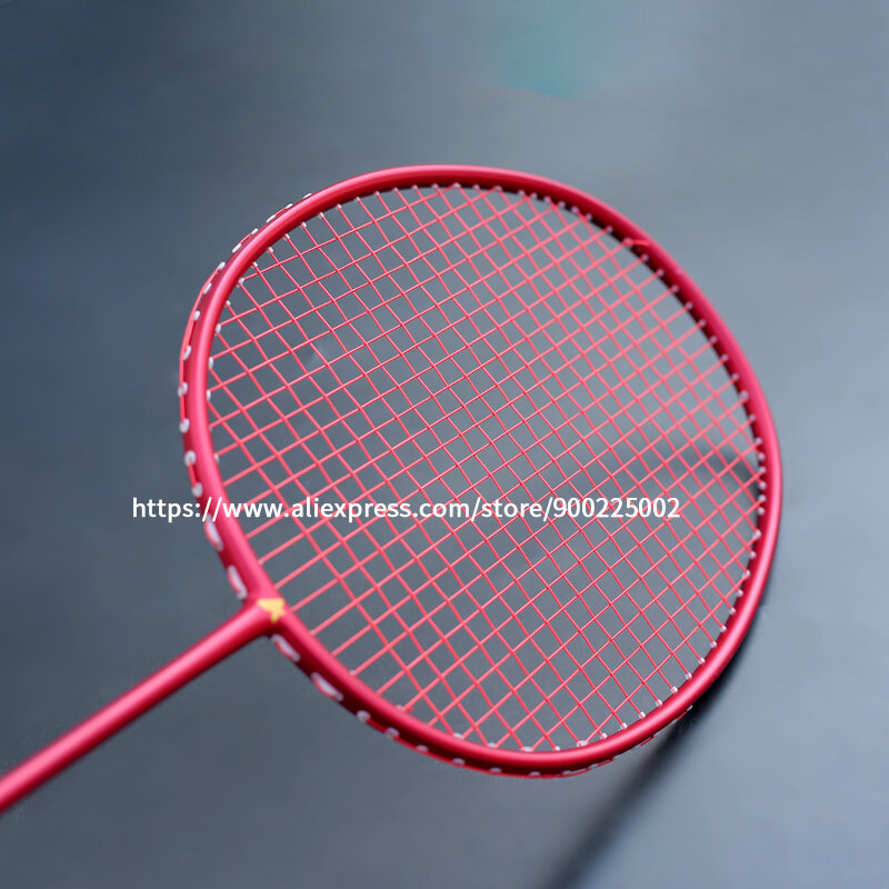 Formação profissional 100% completo caron fibra strung badminton raquetes sacos de pouco peso 6u 72g raquete 22-28lbs esportes velocidade