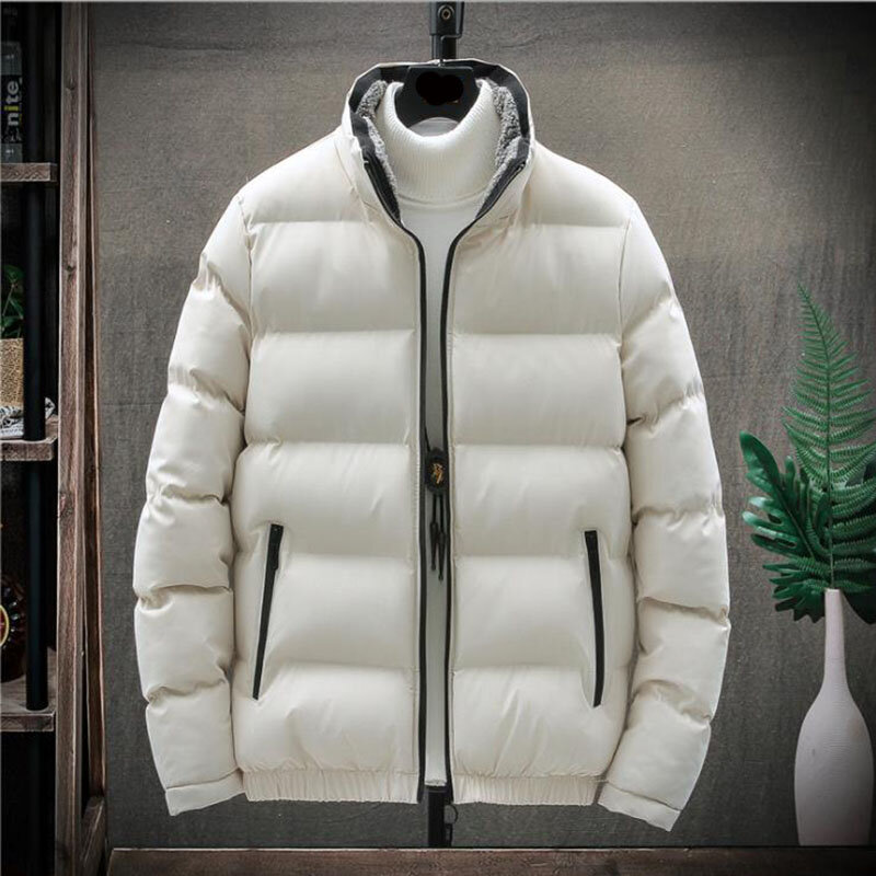 캐주얼 스탠드 칼라 따뜻한 파카 겨울 자켓 남성용, 방풍 파카 코트, 가을 2022