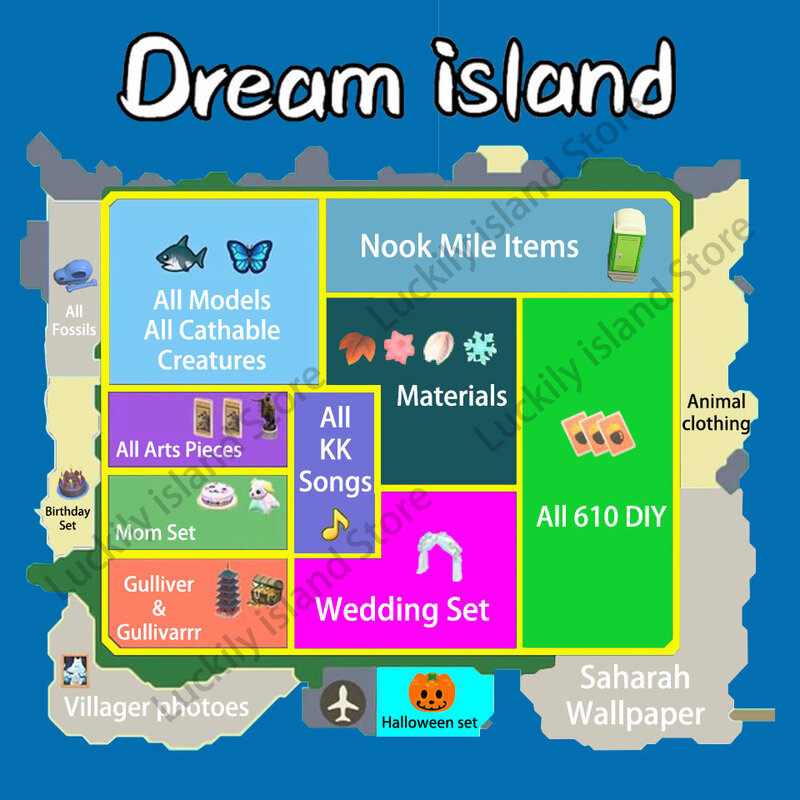 Animaux croisant l'île de rêve Alle U Kunt Nemen 5000 + Artikelen animaux croisant Nintendo Switch série 1 2 3 4
